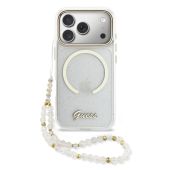 Obal Guess IML Glitter Script Strap MagSafe Apple iPhone 17 Pro Max GUHMP17X5HTGSMSH transparentný