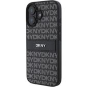 Obal DKNY PU Leather Repeat Pattern Tonal Stripe Apple iPhone 16 DKHCP16SPRTHSLK Black