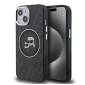 Obal Karl Lagerfeld IML K&CH Heads Repeated Logo MagSafe Apple iPhone 15 čierny