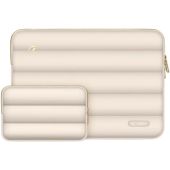 Tech-Protect Puffy Laptop 13-14" case + accessory bag, béžový, obal na notebook