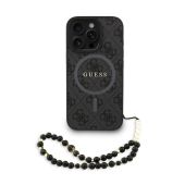 Obal Guess PU Leather 4G Colored Ring Strap MagSafe Apple iPhone 15 Pro GUHMP15LP4GREGSK čierny
