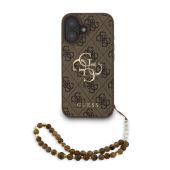 Obal Guess PU 4G Metal Logo Strap Apple iPhone 16 GUHCP16SP4GMGSW hnedý