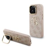Obal Guess PU 4G Metal Logo Stand Camera Frame Apple iPhone 15 Pro GUHCP15LPCS4GP4P ružový