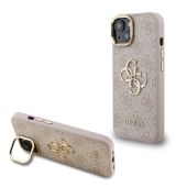 Obal Guess PU 4G Metal Logo Stand Camera Frame Apple iPhone 15 GUHCP15SPCS4GP4P ružový