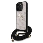Obal Guess PU 4G Metal Logo Crossbody Popruh Apple iPhone 16 Pro GUHCP16LP4GMGCRP ružový