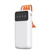 Dudao K6 Pro Universal Powerbanka 10000 mAh (vstavané káble USB-C, MircoUSB, Lighting) biela