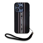 Obal Karl Lagerfeld PU Saffiano Athleisure Stripe and Strap Apple iPhone 15 Pro Max KLHCP15XPAMSCNSP ružový