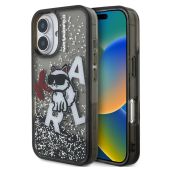Obal Karl Lagerfeld Liquid Glitter Scattered Choupette Apple iPhone 16 KLHCP16SLCHSCTDK čierny
