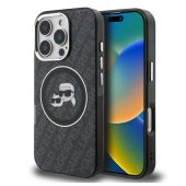 Obal Karl Lagerfeld IML K&CH Heads Repeated Logo MagSafe Apple iPhone 15 Pro Max KLHMP15XHMKBKCHK čierny