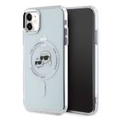 Obal Karl Lagerfeld IML K&CH Heads Metal Frame MagSafe Apple iPhone 11 KLHMN61HLSKCH transparentný