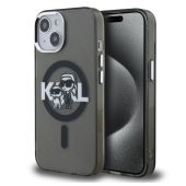 Obal Karl Lagerfeld IML Glitter Karl and Choupette Sketch MagSafe Apple iPhone 15 KLHMP15SHGKCGKBK čierny