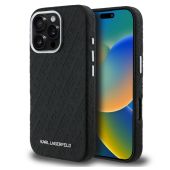 Obal Karl Lagerfeld Grained PU Repeated Logo MagSafe Apple iPhone 16 Pro KLHMP16LPGKLFOFK čierny