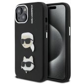 Obal Karl Lagerfeld Grained PU K&CH Heads Apple iPhone 15 KLHCP15SPSFDHPK čierny
