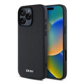 Obal DKNY PU Leather Silver Metal Logo Magsafe Apple iPhone 14 Pro DKHMP14LPGHLMK čierny
