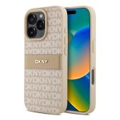 Obal DKNY PU Leather Repeat Pattern Tonal Stripe Apple iPhone 16 Pro DKHCP16LPRTHSLP ružový