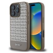 Obal DKNY PU Leather Repeat Pattern Bottom Stripe MagSafe Apple iPhone 16 Pro Max DKHMP16XPSOSPW hnedý