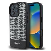 Obal DKNY PU Leather Repeat Pattern Bottom Stripe MagSafe Apple iPhone 16 Pro DKHMP16LPSOSPK čierny