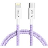 Tech-Protect Ultraboost Lite USB-C/Lightning PD60W/3A 1m fialový