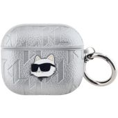 Obal Karl Lagerfeld PU Embossed Choupette Head Apple AirPods Pro 2 KLA3PGCHPS Silver