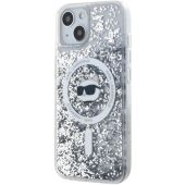 Obal Karl Lagerfeld Liquid Glitter Choupette Head Magsafe Apple iPhone 15 KLHMP15SLGCHSGH Transparent
