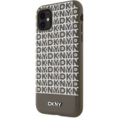 DKNY PU Leather Repeat Pattern Bottom Stripe MagSafe Apple iPhone 11 DKHMN61PSOSPW Brown