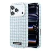 Obal Karl Lagerfeld PU Houndstooth Resin Plate MagSafe Apple iPhone 17 Pro Max KLHMP17X6PFPDPB modrý
