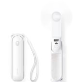 Jisulife Life8 Plus, ručný prenosný ventilátor + powerbanka 4500mAh + svietidlo, biely