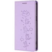 Obal Mezzo Book RFID Honor Magic8 Lite/X70/X9d vzor mačky fialový
