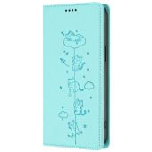 Obal Mezzo Book RFID Honor Magic 8 Lite/X70/X9d vzor mačky zelený