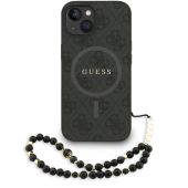 Obal Guess PU Leather 4G Colored Ring Strap MagSafe Apple iPhone 13 GUHMP13MP4GREGSK čierny