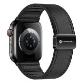 Remienok FORCELL F-DESIGN FA21 magnetický eko koža Apple Watch 42/44/45/49mm čierny