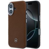 Obal Mercedes PU Leather Wood Semi Wrap MagSafe Apple iPhone 17 MEHMP17S25PFWWPCA hnedý