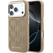 Obal Karl Lagerfeld PU Perforated Monogram MagSafe Apple iPhone 17 Pro Max KLHMP17X6PPMDPE béžový