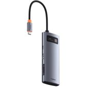 Baseus Metal Gleam Series USB-C HUB 7v1 sivý