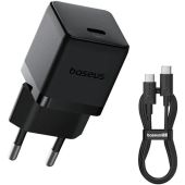 Baseus Palm Fast USB-C 20W + kábel USB-C/USB-C 1m čierna
