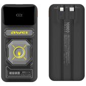 AWEI P77K Powerbank 10000mAh 22.5W káble Lightning/USB-C čierna