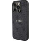 Obal Guess PU Leather 4G Colored Ring MagSafe Apple iPhone 15 Pro Max GUHMP15XG4GFRK Black