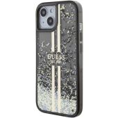 Obal Guess PC/TPU Liquid Glitter Gold Stripe Apple iPhone 15 Plus GUHCP15MLFCSEGK Black