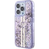 Obal Guess PC/TPU Liquid Glitter Gold Stripe Apple iPhone 15 Pro Max GUHCP15XLFCSEGU Purple