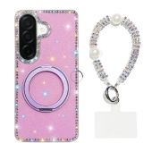 Obal Diamond IMD 360 Ring Holder Diamond Strap Samsung Galaxy A57 5G A576 fialový