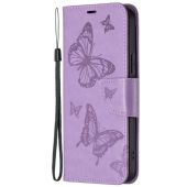 Obal Mezzo Book Xiaomi Redmi Note 12 Pro 5G/POCO X5 Pro 5G kvety a motýľ (fialové)