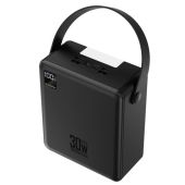 Wozinsky W8-B, 100000mAh 30W 4xUSB-A, 2xUSB-C, Led svietidlo, čierna