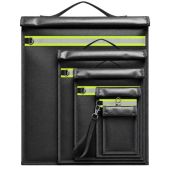 OTN-5R Set of 5 Fireproof RFID Blocking Bags with Handle and Reflector, čierny