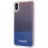Plastové puzdro Guess na Apple iPhone XS Max GUHCI65GLCRE Glow in The Dark červeno-modré