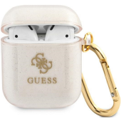Silikónové puzdro Guess na Apple AirPods 1 / 2 GUA2UCG4GD 4G TPU Glitter zlaté