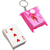 Prívesok na kľúče, hracie karty, ružové