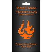 Tempered glass metal frame Apple iPhone 15 Pro black frame