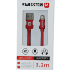 Kábel USB/Lightning (8 pin) Swissten 3.0A 1,2 m červený 