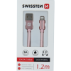 Kábel USB/Lightning (8 pin) Swissten 3.0A 1,2 m ružovo zlatý