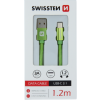 Kábel Swissten USB/USB-C 3.0A 1,2 m zelený
